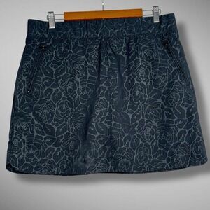 Orvis Womens Black Floral Embossed Golf Tennis Outdoor Skort Large‎ Fishing